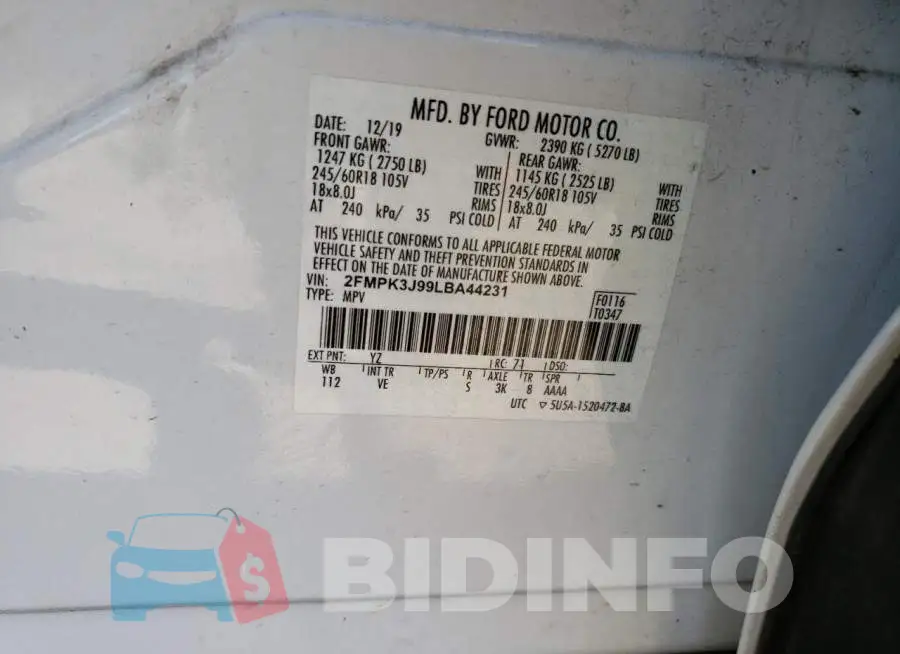 2FMPK3J99LBA44231 Photo# 13