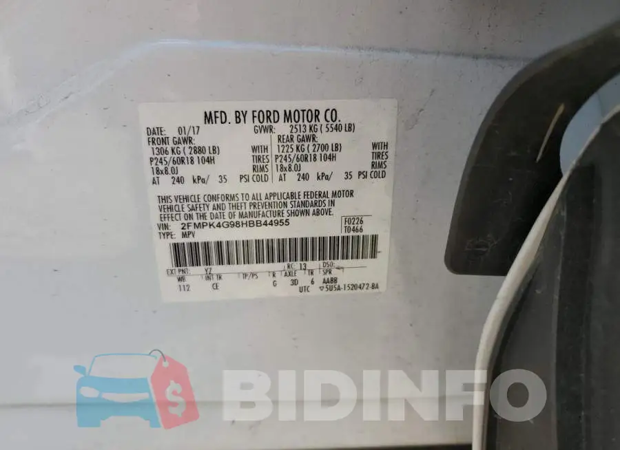 2FMPK4G98HBB44955 Photo# 13