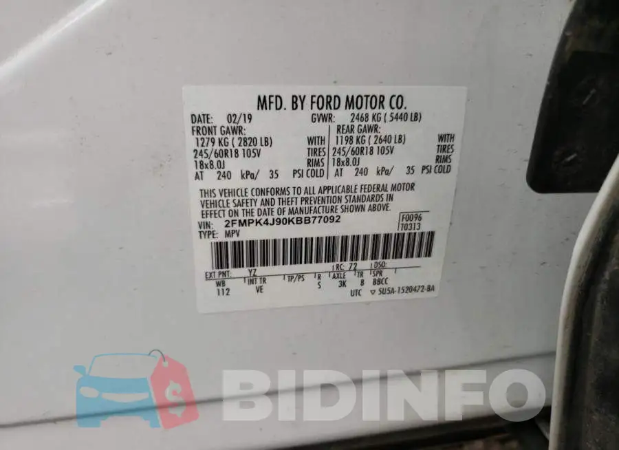 2FMPK4J90KBB77092 Photo# 13