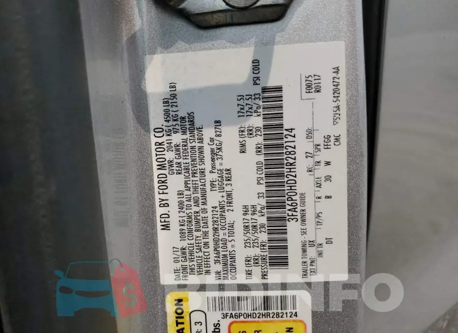 3FA6P0HD2HR282124 Photo# 12