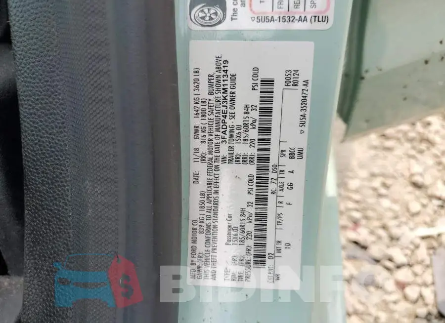 3FADP4EJ3KM113419 Photo# 12