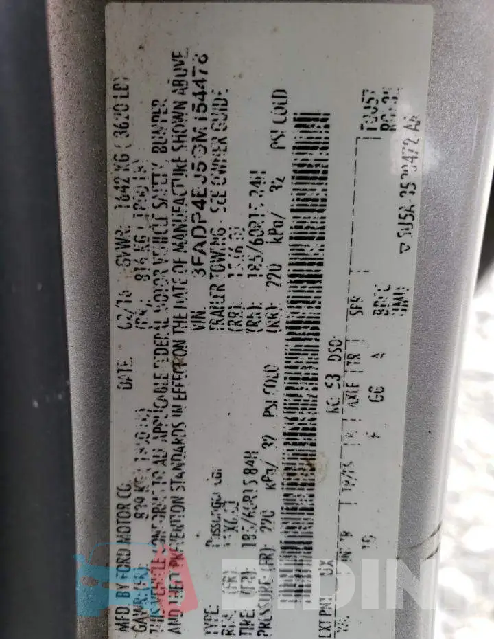 3FADP4EJ5GM154478 Photo# 12