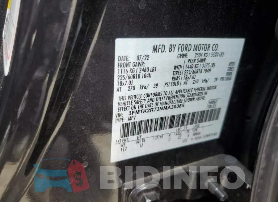 3FMTK2R73NMA30385 Photo# 12