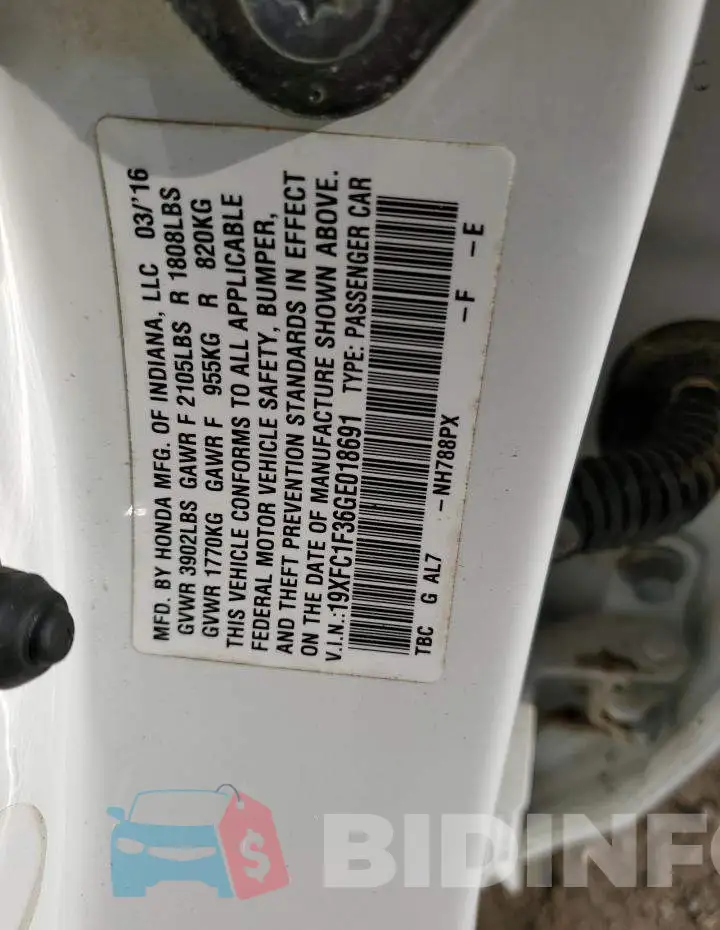 19XFC1F36GE018691 Photo# 12