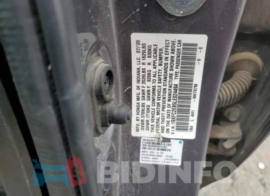 19XFC2E85LE024494 Photo# 13