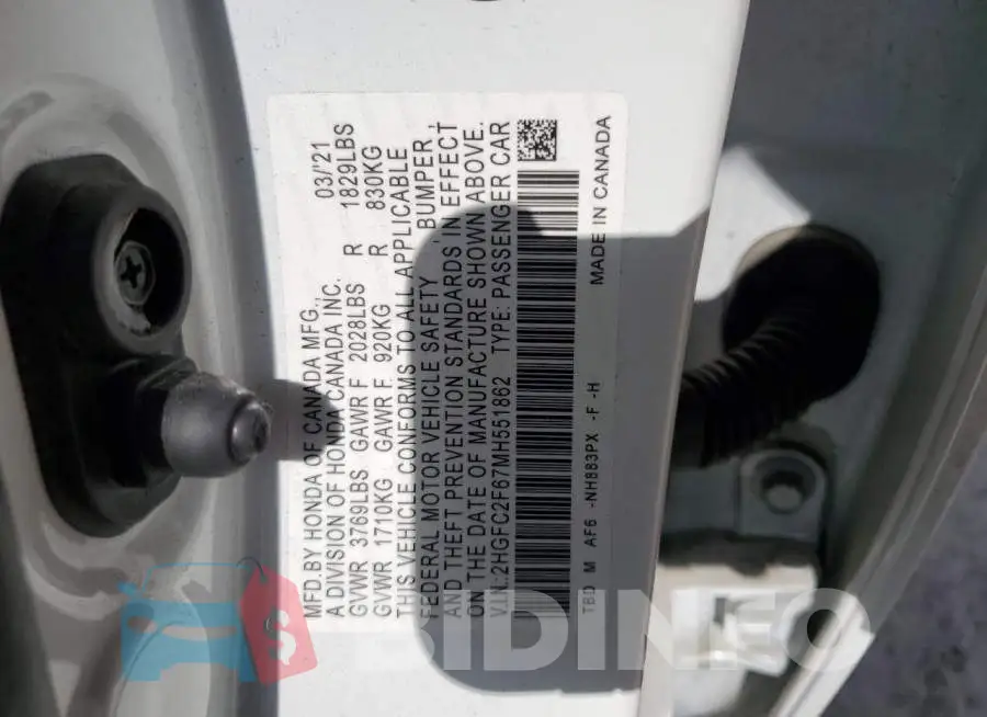 2HGFC2F67MH551862 Photo# 12