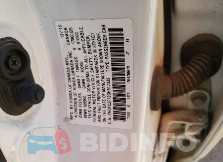 2HGFC2F72GH517339 Photo# 12