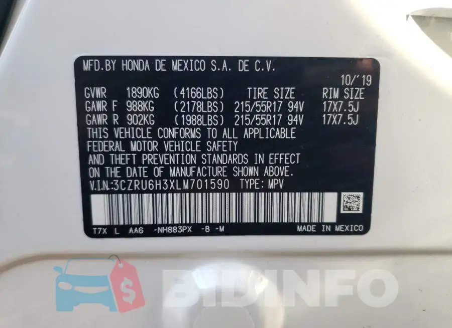 3CZRU6H3XLM701590 Photo# 13