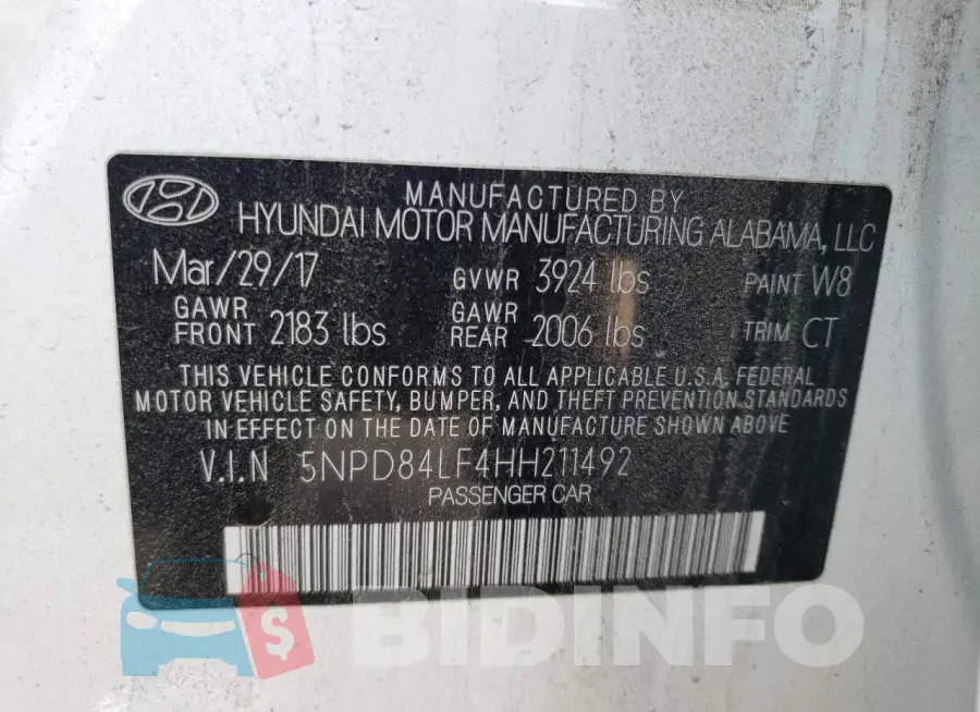 5NPD84LF4HH211492 Photo# 12