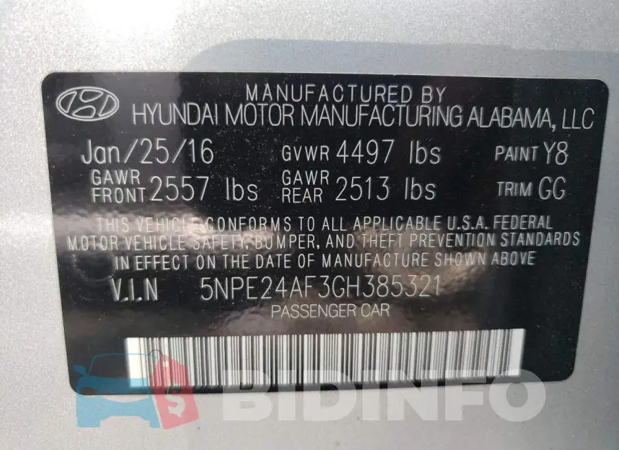 5NPE24AF3GH385321 Photo# 12
