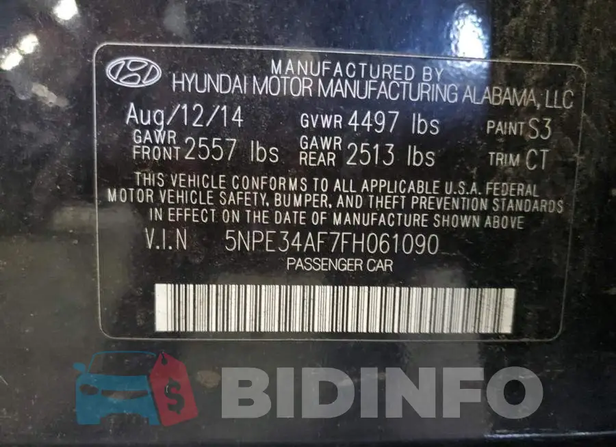 5NPE34AF7FH061090 Photo# 12