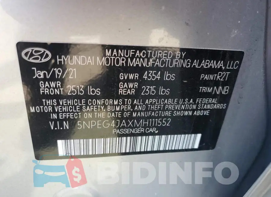 5NPEG4JAXMH111552 Photo# 12