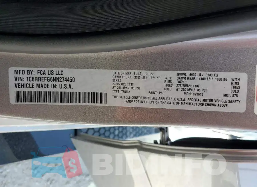 1C6RREFG6NN274450 Photo# 12