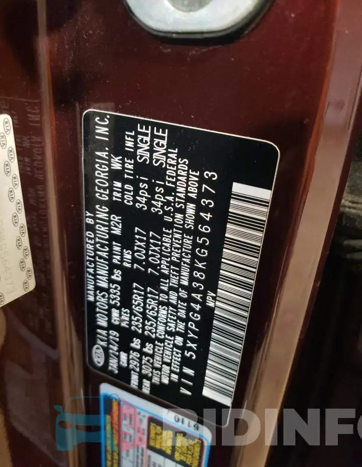 5XYPG4A38KG564373 Photo# 13