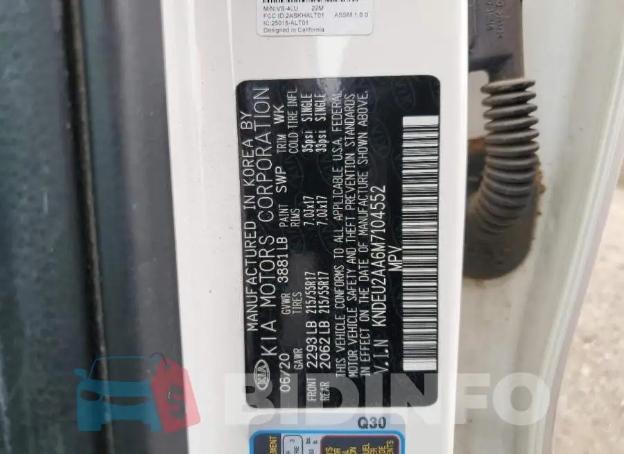KNDEU2AA6M7104552 Photo# 13
