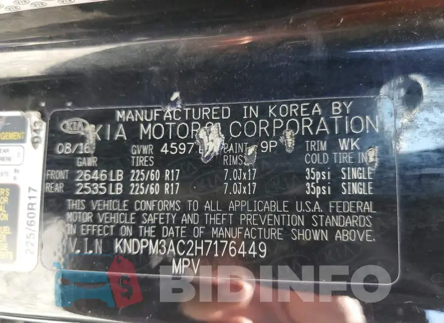 KNDPM3AC2H7176449 Photo# 13