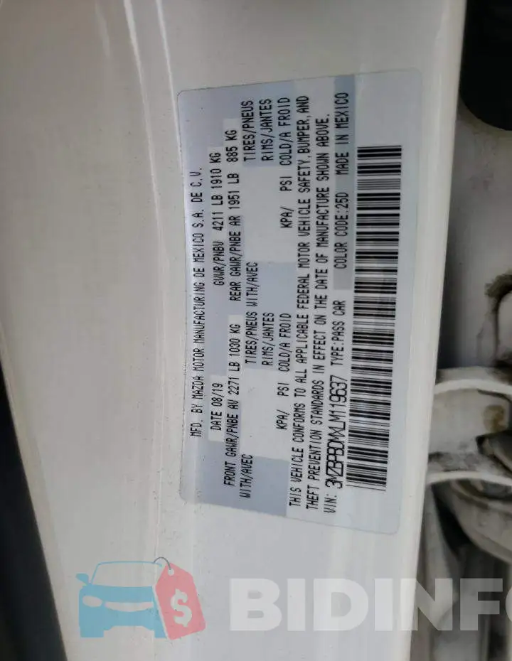 3MZBPBDMXLM119637 Photo# 12