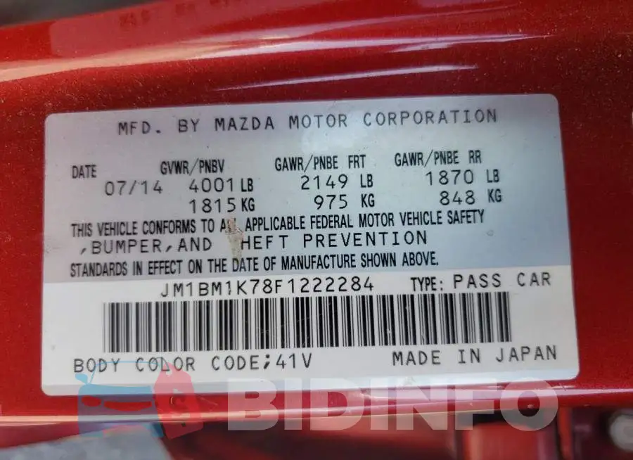 JM1BM1K78F1222284 Photo# 12