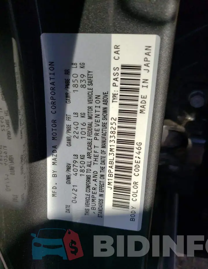 JM1BPABL3M1338252 Photo# 12