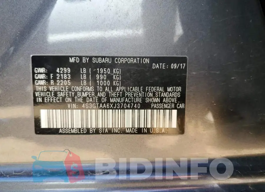 4S3GTAA6XJ3704740 Photo# 12