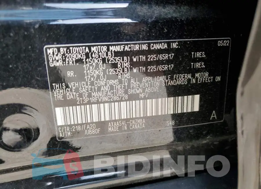 2T3P1RFV9NC286728 Photo# 13