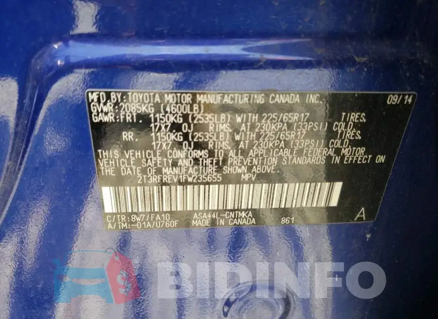 2T3RFREV1FW235655 Photo# 13