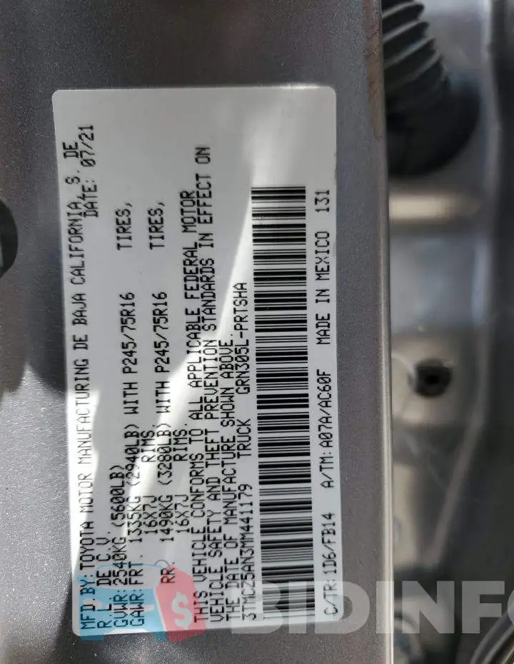 3TMCZ5AN3MM441179 Photo# 13