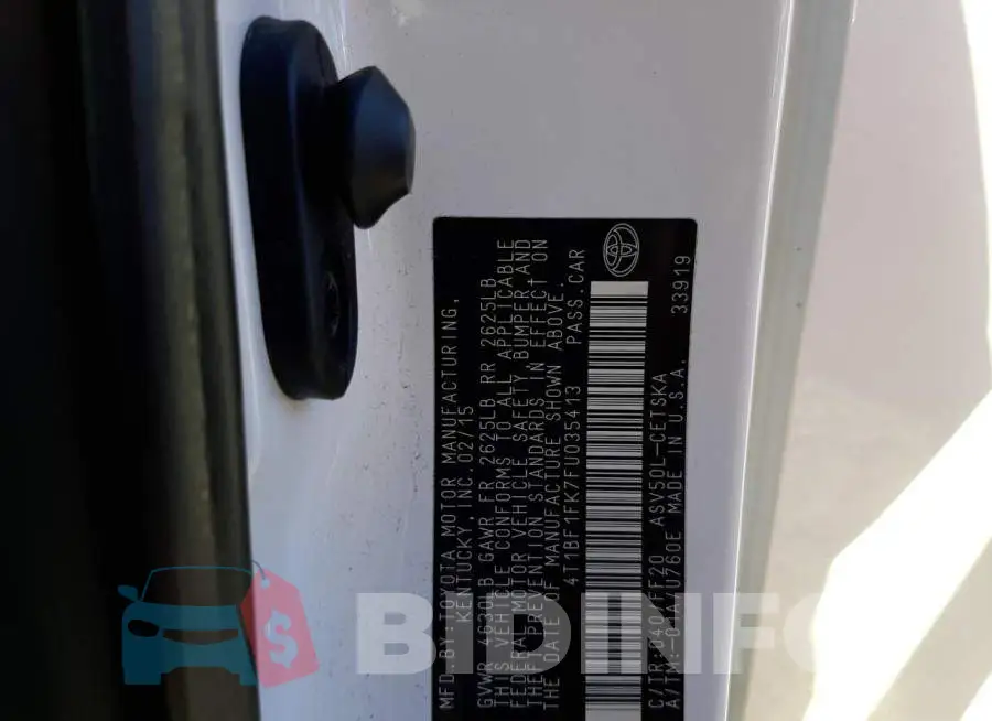 4T1BF1FK7FU035413 Photo# 13