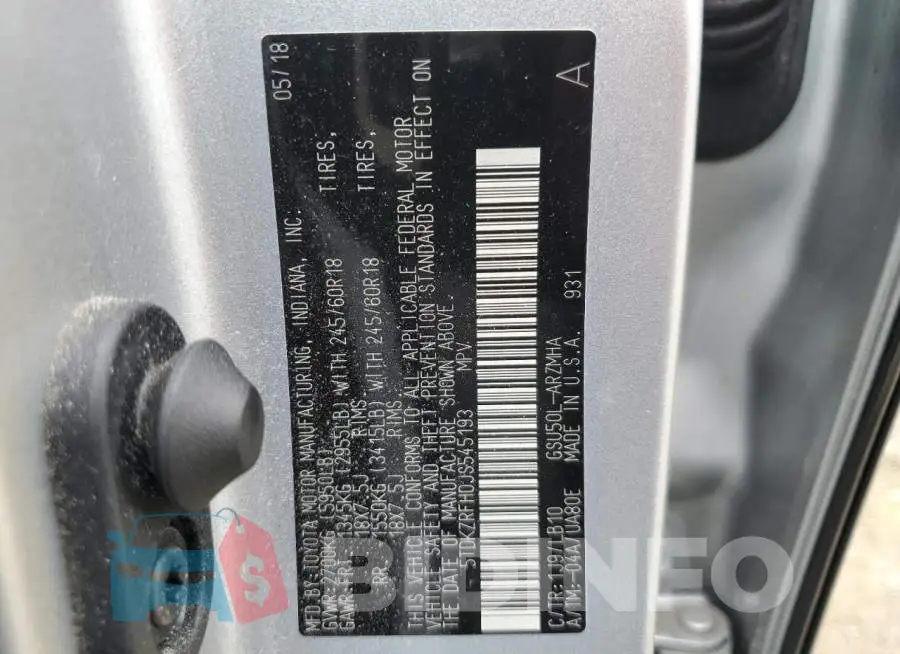 5TDKZRFH0JS545193 Photo# 13