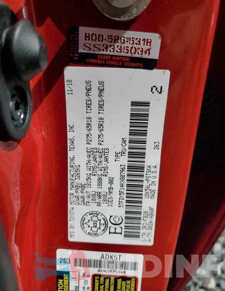 5TFDY5F14KX807963 Photo# 12