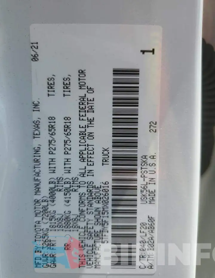 5TFDY5F15MX026016 Photo# 12