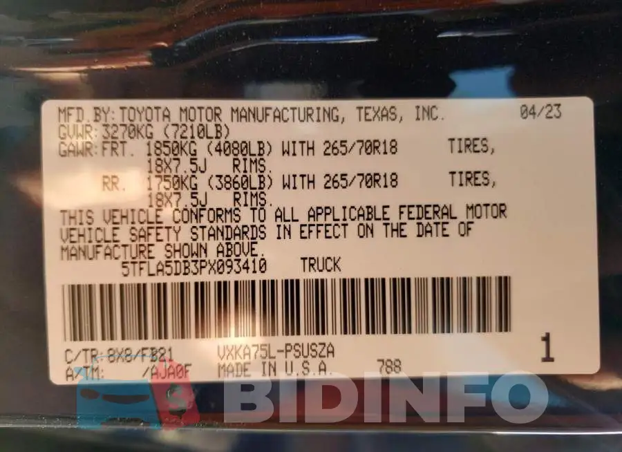5TFLA5DB3PX093410 Photo# 12