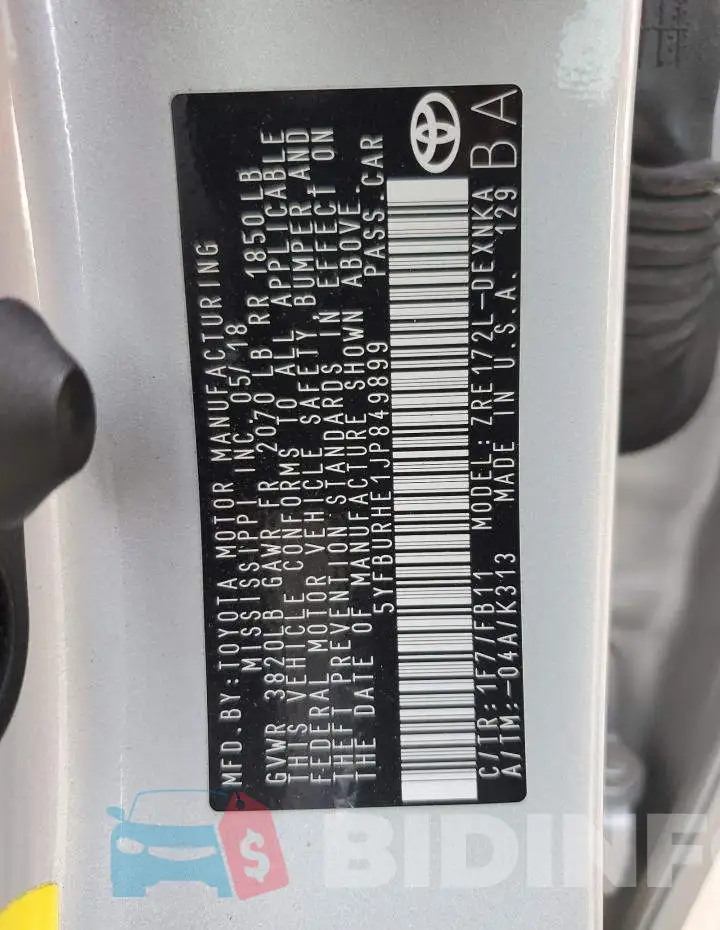 5YFBURHE1JP849899 Photo# 12