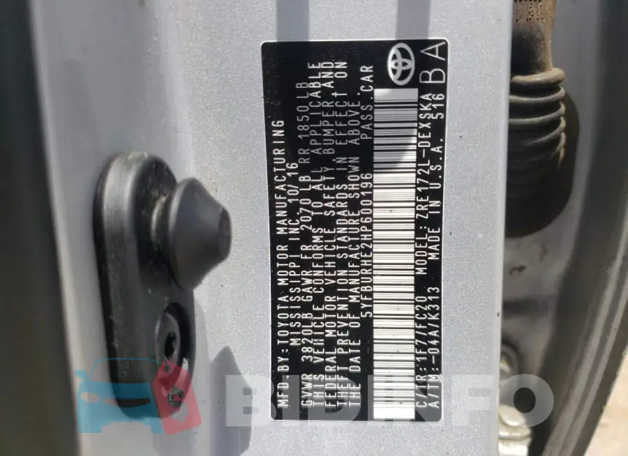 5YFBURHE2HP600196 Photo# 12