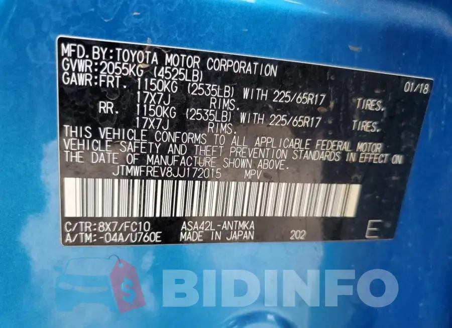 JTMWFREV8JJ172015 Photo# 13