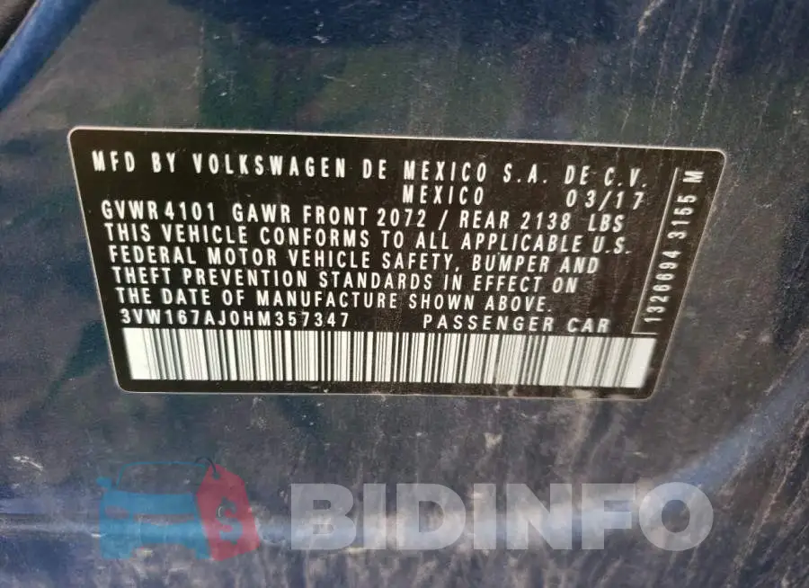 3VW167AJ0HM357347 Photo# 13