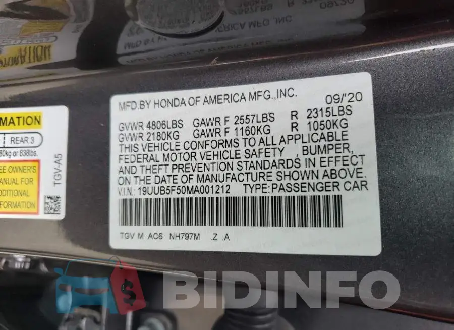 19UUB5F50MA001212 Photo# 12