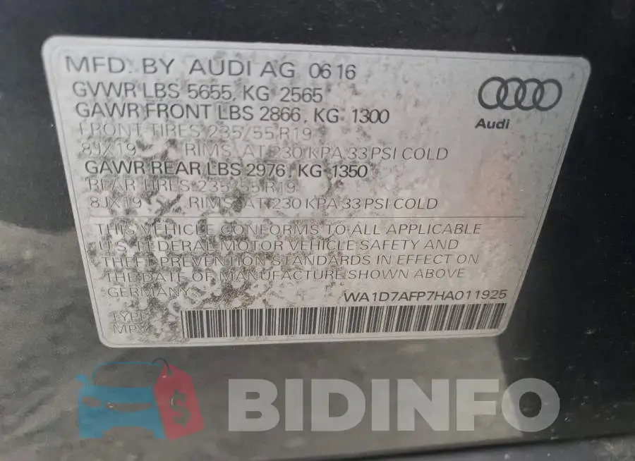 WA1D7AFP7HA011925 Photo# 13