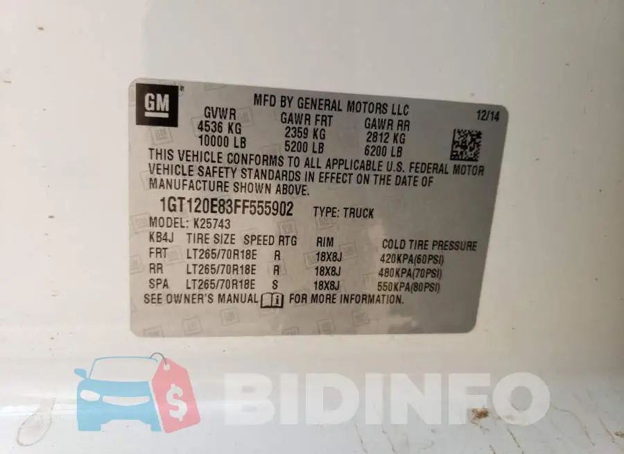 1GT120E83FF555902 Photo# 12