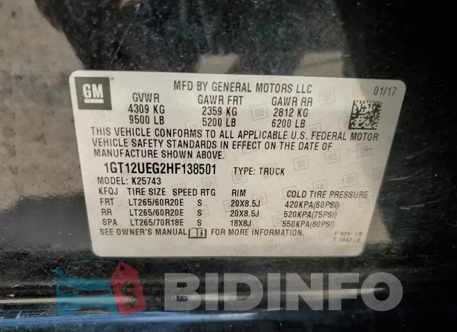 1GT12UEG2HF138501 Photo# 12