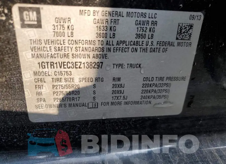 1GTR1VEC3EZ138297 Photo# 12