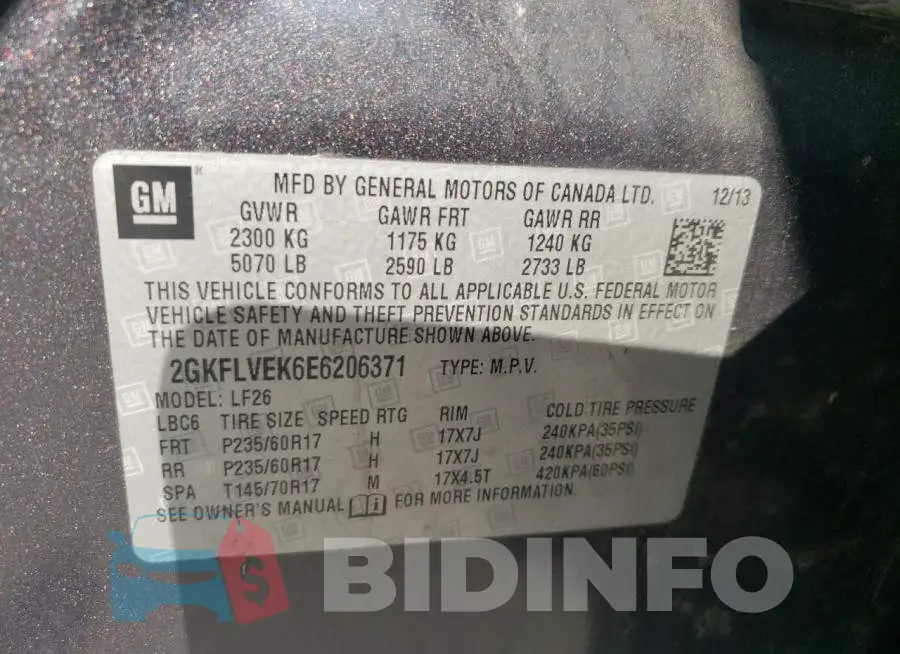 2GKFLVEK6E6206371 Photo# 12