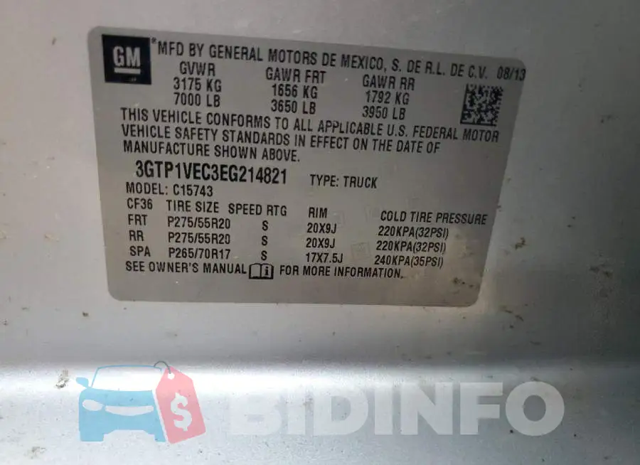 3GTP1VEC3EG214821 Photo# 13