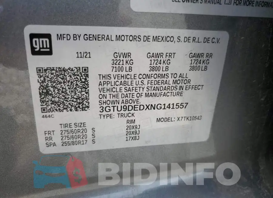 3GTU9DEDXNG141557 Photo# 12