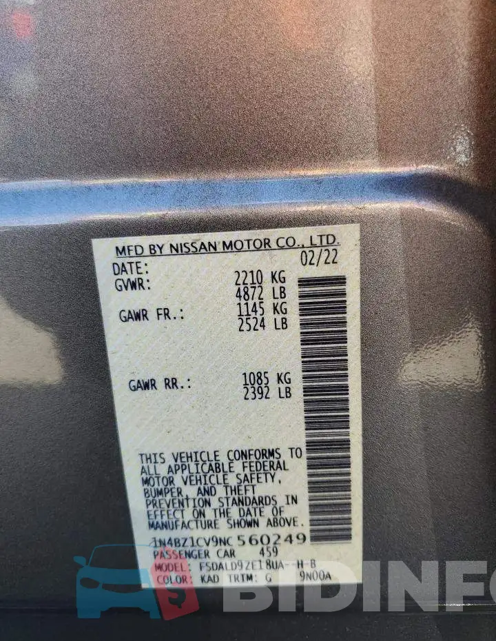 1N4BZ1CV9NC560249 Photo# 13
