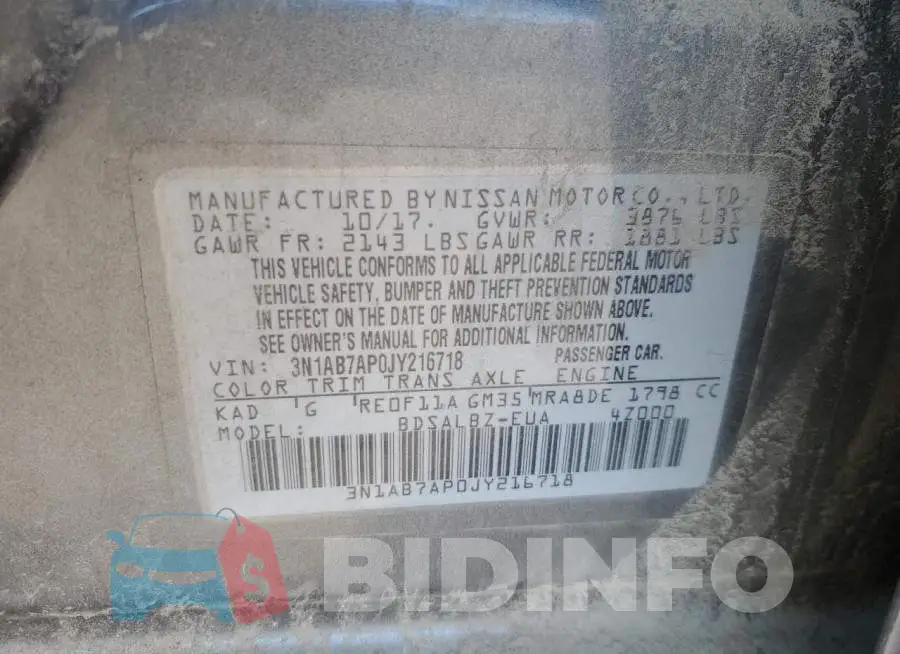 3N1AB7AP0JY216718 Photo# 13