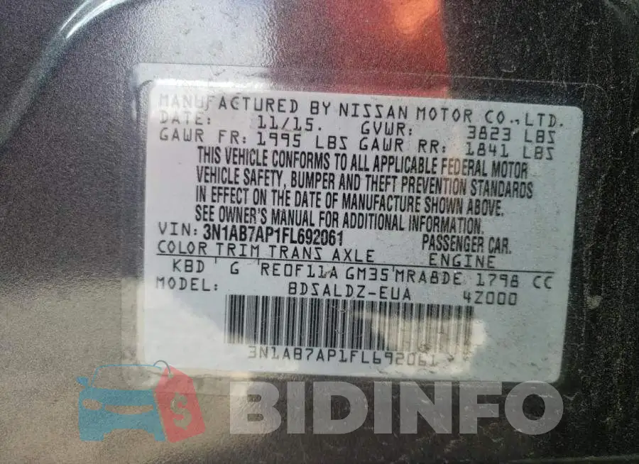 3N1AB7AP1FL692061 Photo# 12