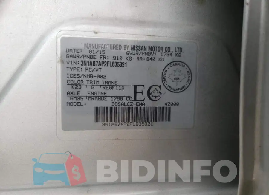 3N1AB7AP2FL635321 Photo# 12