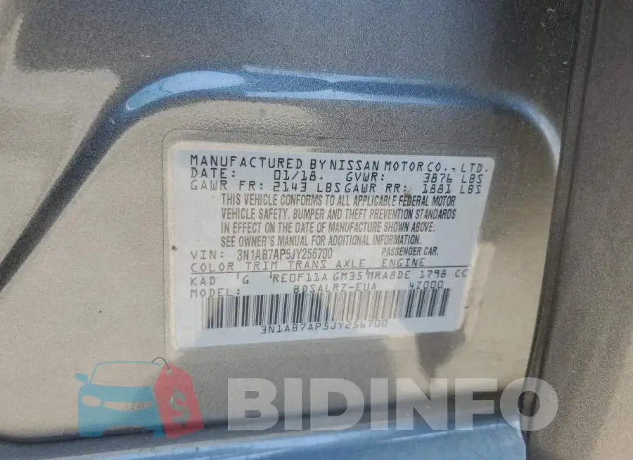 3N1AB7AP5JY256700 Photo# 13