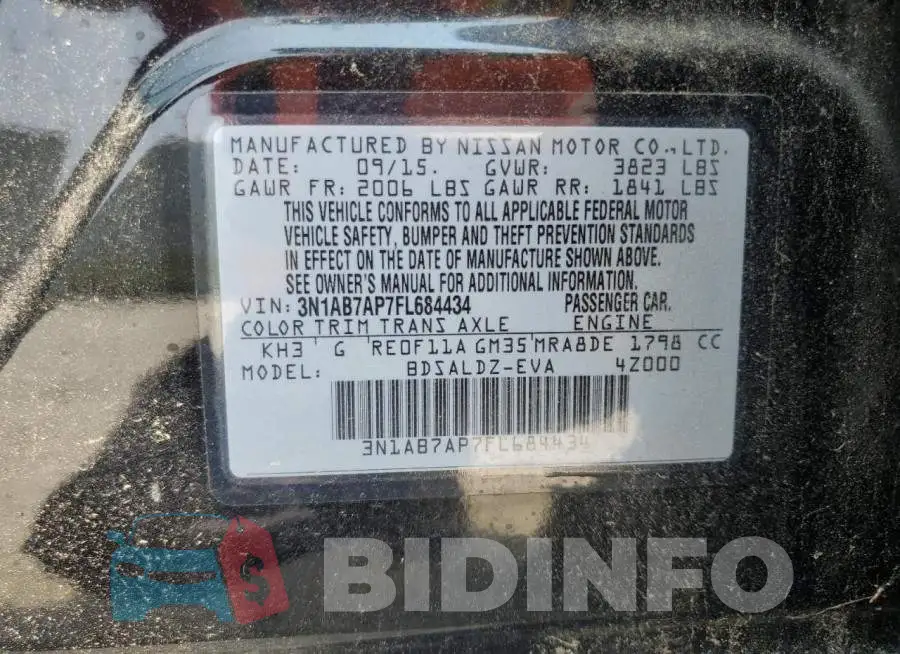 3N1AB7AP7FL684434 Photo# 12
